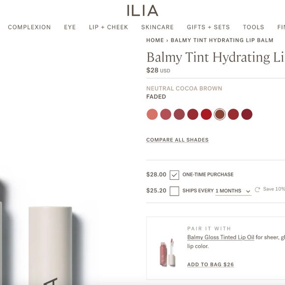 NWT Ilia Balmy Tint Hydrating Lip Balm in Faded - Picture 2 of 6